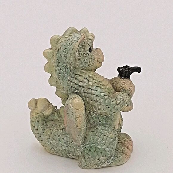 Vintage 1993 Stone Critter Littles Green Dragon SCL 114 Made in the USA Fantasy - Picture 8 of 11